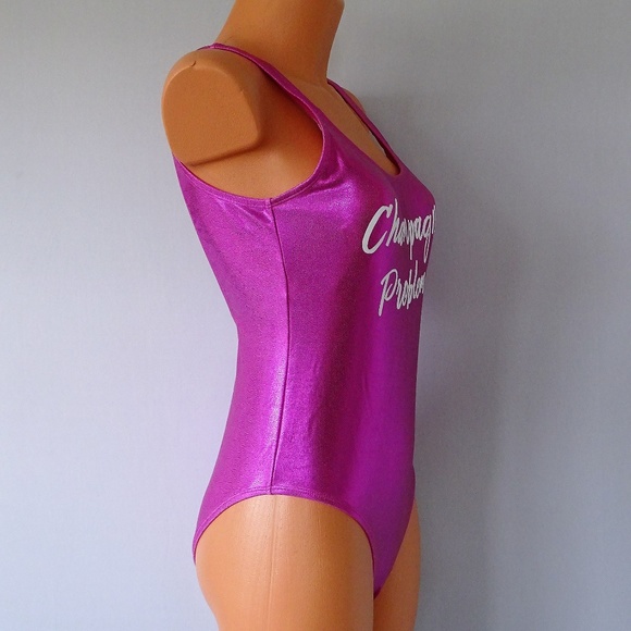 California Waves NWT 1 Pc Metallic Pink Swimsuit - Picture 2 of 4